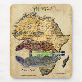 Mousepad Cheetah e Africa mapeiam Big Cat Wildlife Art Mous