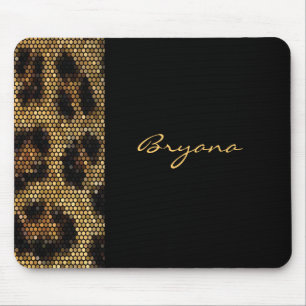 Mousepad Cheetah Estampa de Leopardo Animal Brilho Mouse Pa