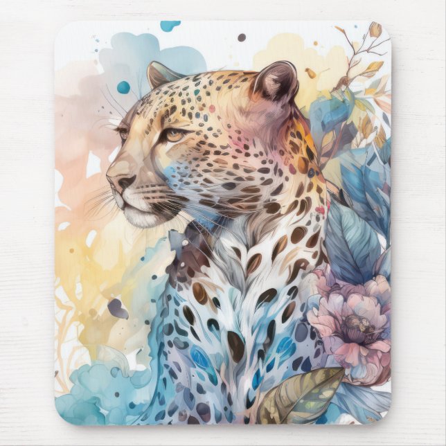 Mousepad Cheetah Retrait Animal Pintando a vida selvagem ao (Frente)