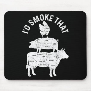 Mousepad Chef Açougueiro Churrasco Eu Fumaria Esse Porco Bo