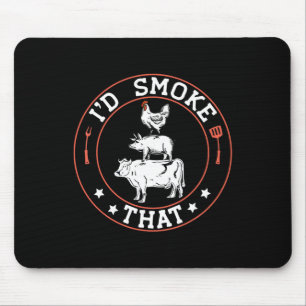 Mousepad Chef Açougueiro Churrasco Fumante Eu Fumaria Aquel