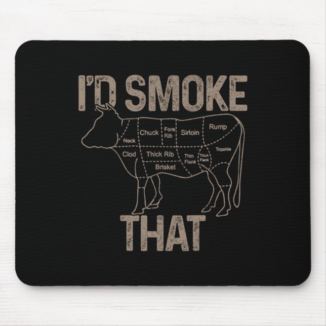 Mousepad Chef Açougueiro Cozinheiro Churrasco Eu Fumaria Es (Frente)