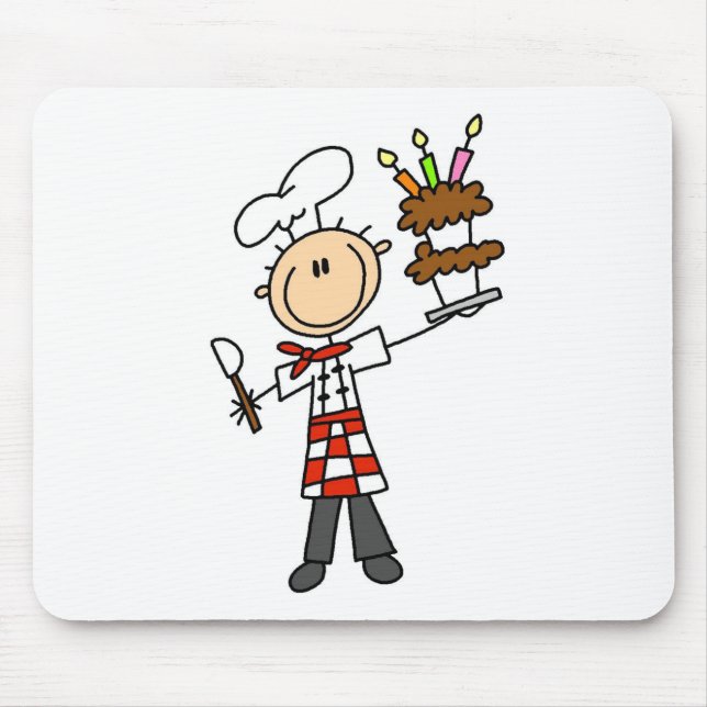 Mousepad Chef Com Bolo De Aniversário (Frente)