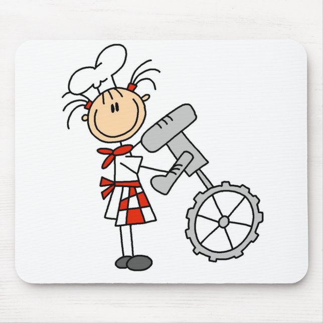 Mousepad Chef Feminina Usando Batedeira (Frente)