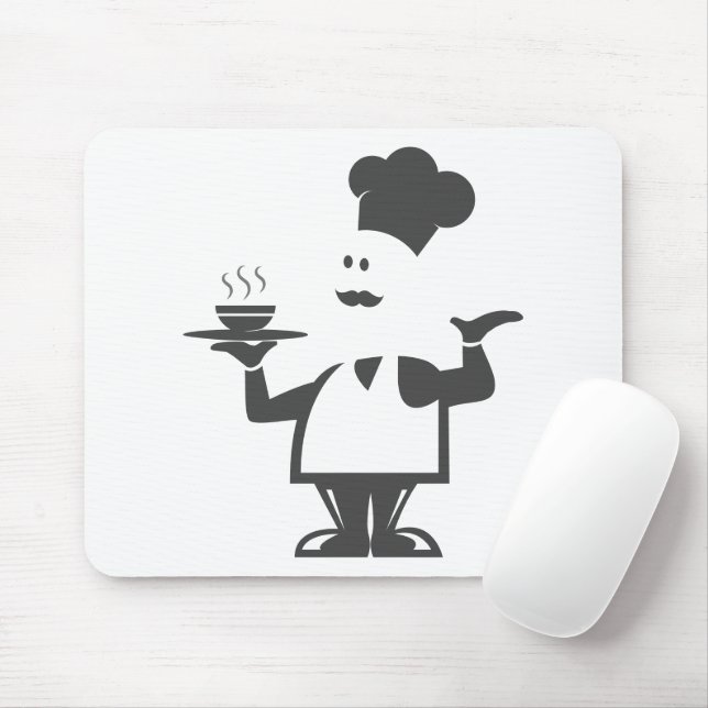 Mousepad Chef segurando uma tigela de sopa (Com mouse)