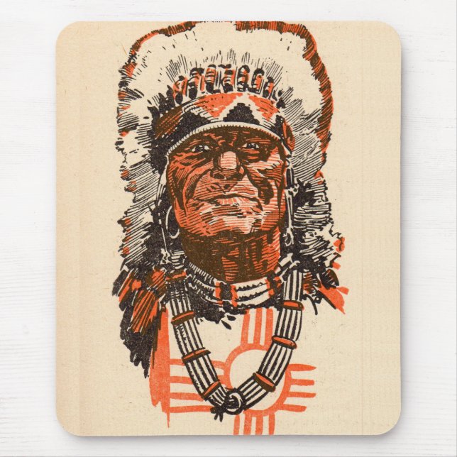 Mousepad Chefe indiano das histórias em quadrinhos Billy th (Frente)