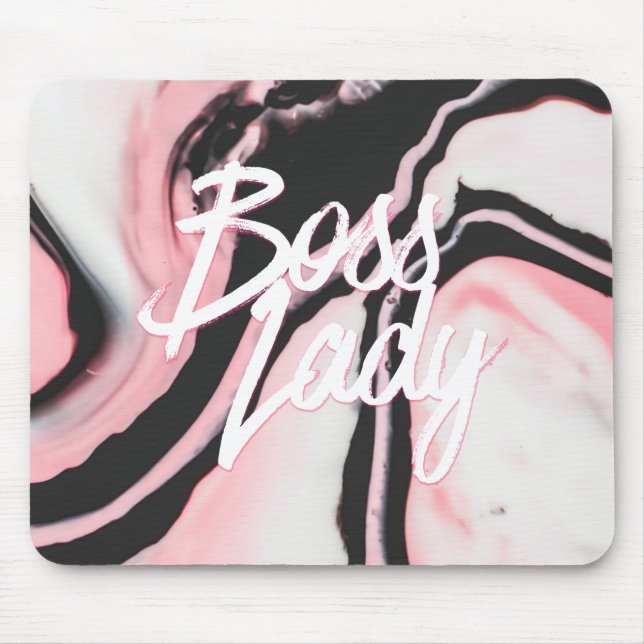 Mousepad Chefe Lady Pink Black Marble (Frente)