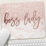 Mousepad Chefe Lady Rosa Dourada Marble Blush Faux Glitter<br><div class="desc">Chefe Lady Rosa Dourada Marble Blush Faux Glitter Mouse Pad</div>