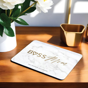 Mousepad Chefe Moderno Mãe Na moda Dourada e Cinza Branca