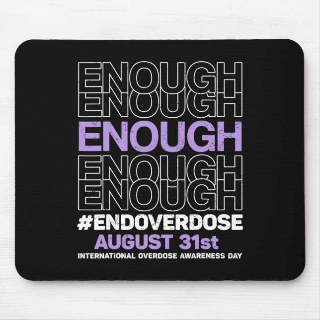 Mousepad Chega Acabar Com Overdose Internacional Dia de Con (Frente)