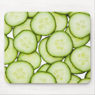 Mousepad Cheio de pepino fatiado, em branco