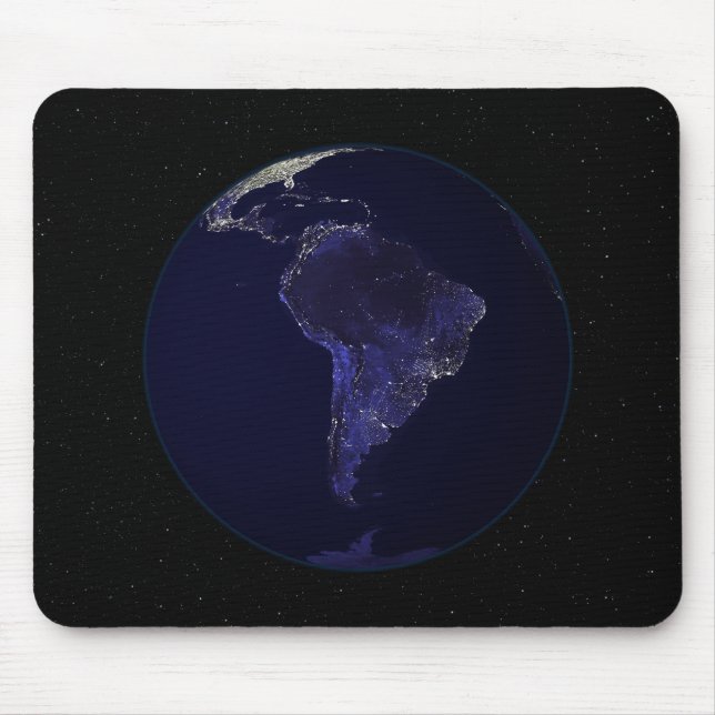 Mousepad Cheio Terra à noite mostrando as luzes 6 da cidade (Frente)