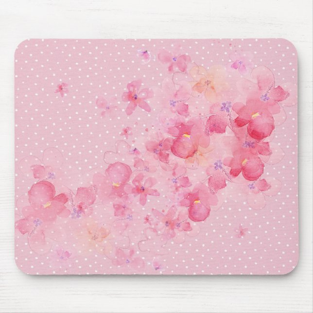Mousepad Cherry Blossoms em pontos (Frente)