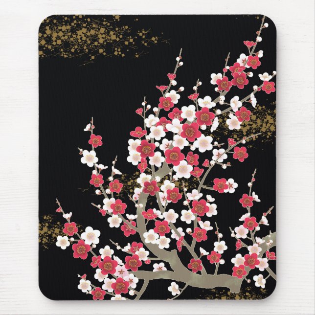 Mousepad Cherry Blossoms Floral Fine Art (Frente)