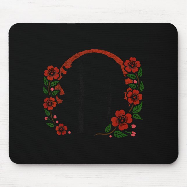 Mousepad Cherry Pekingese Blossoms Floral Dog Japanese Fun (Frente)