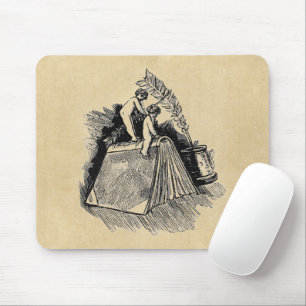 Mousepad Cherub na mesa de Escrevendo