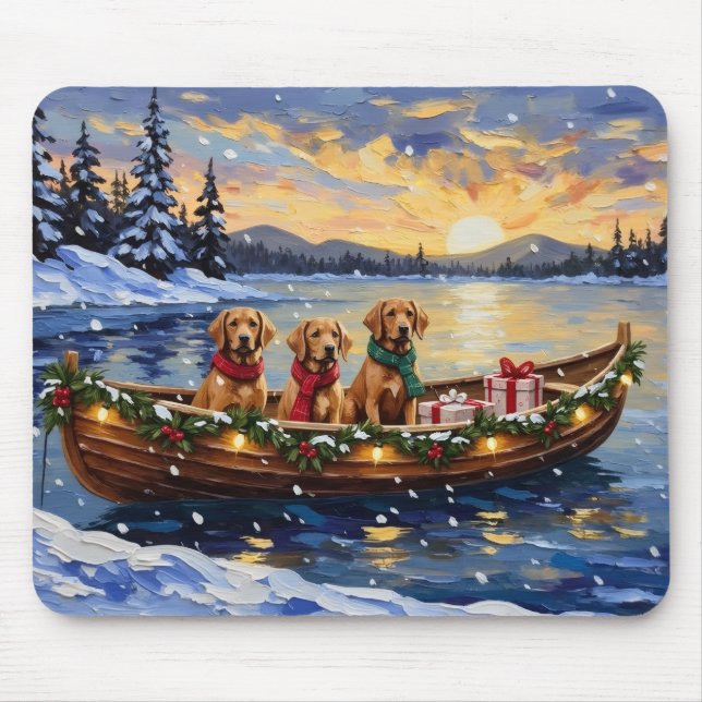 Mousepad Chesapeake Bay Retriever Natal Barca Feriado (Frente)
