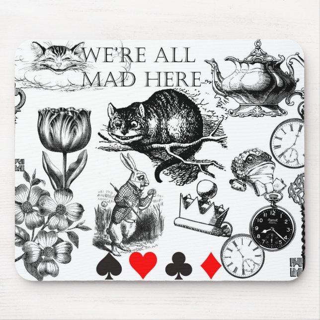 Mousepad cheshire cat classic alice in wonderland character (Frente)