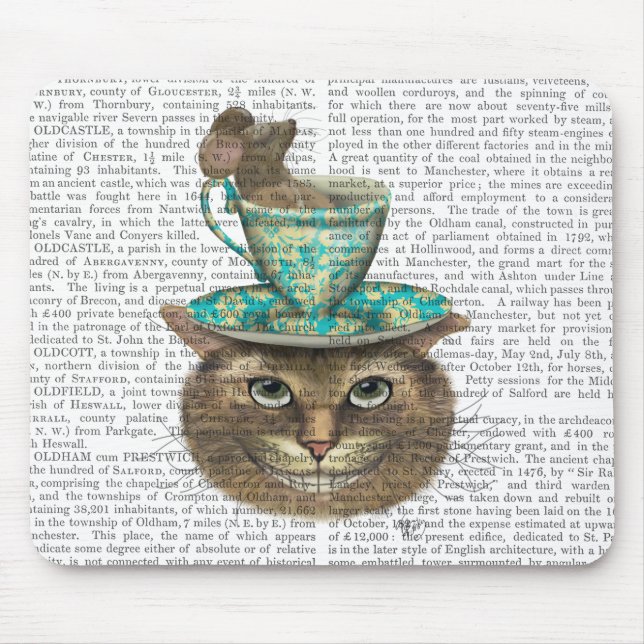 Mousepad Cheshire Cat com Copa na Cabeça (Frente)