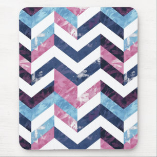 Mousepad Chevron Branco Cor-de-Rosa Azul