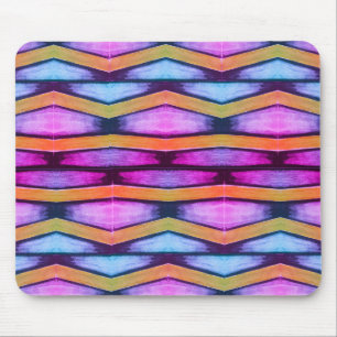 Mousepad Chevron laranja, rosa, roxo e azul