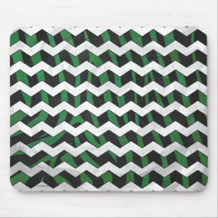 Mousepad Chevron Zebra Black e Green Impressão