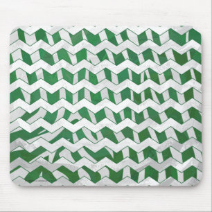 Mousepad Chevron Zebra Green e White Impressão