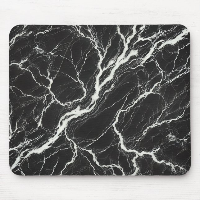 Mousepad Chic Black & White Marble Look Glamor (Frente)