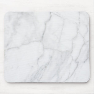 Mousepad Chic Boho Padrão de Marble Branco