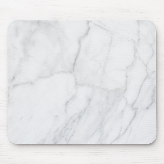 Mousepad Chic Boho Padrão de Marble Branco (Frente)