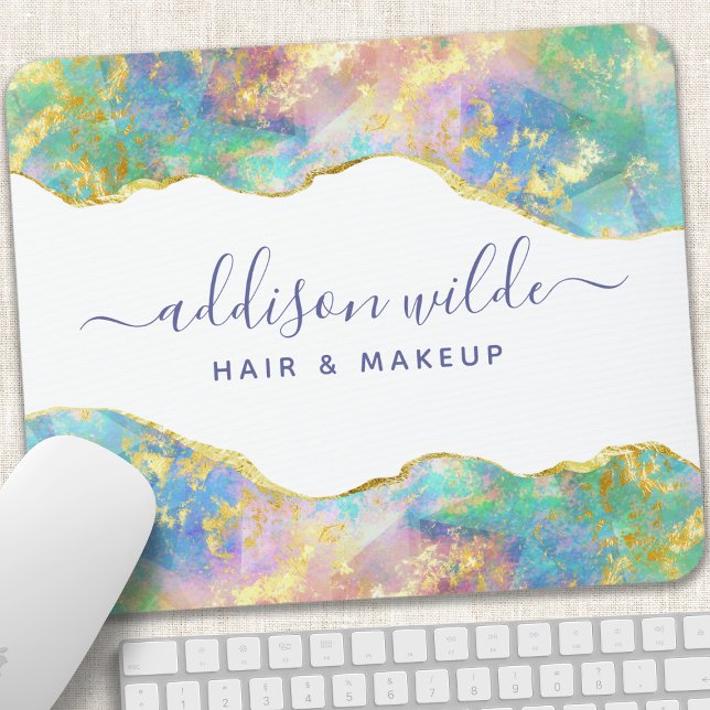 Mousepad Chic Fire Opal Arco-Íris Gemstone (Criador carregado)