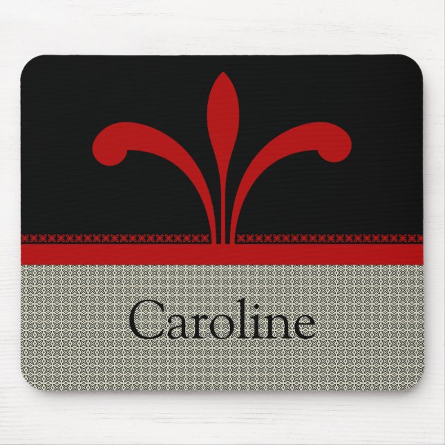 Mousepad Chic Floral, Vermelho Escuro (Frente)