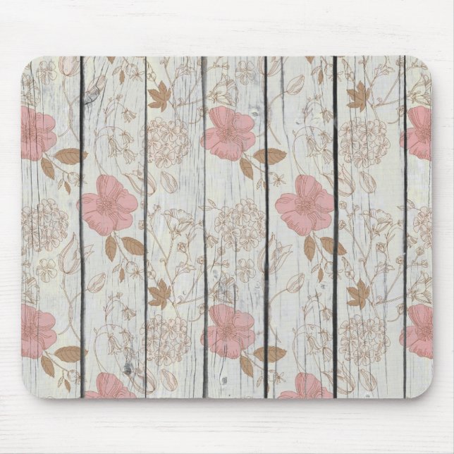 Mousepad Chic Floral Wood (Frente)