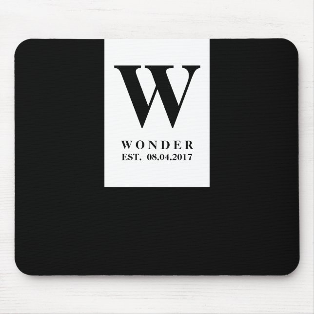 Mousepad Chic Monograma Minimalista | Casamento de Noivos P (Frente)