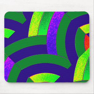 Mousepad chic - na moda azul contemporâneo/divisa verde