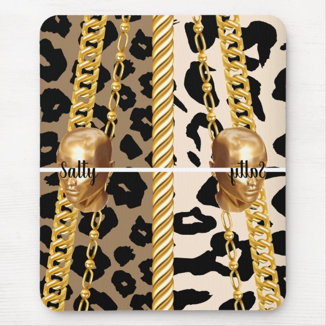 Mousepad Chic Ouro Wild Luxurious na moda Girly Bday (Frente)