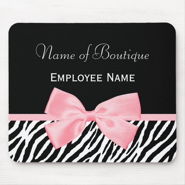 Mousepad Chic Zebra Print Boutique Leve Friso Rosa Verdadei (Frente)