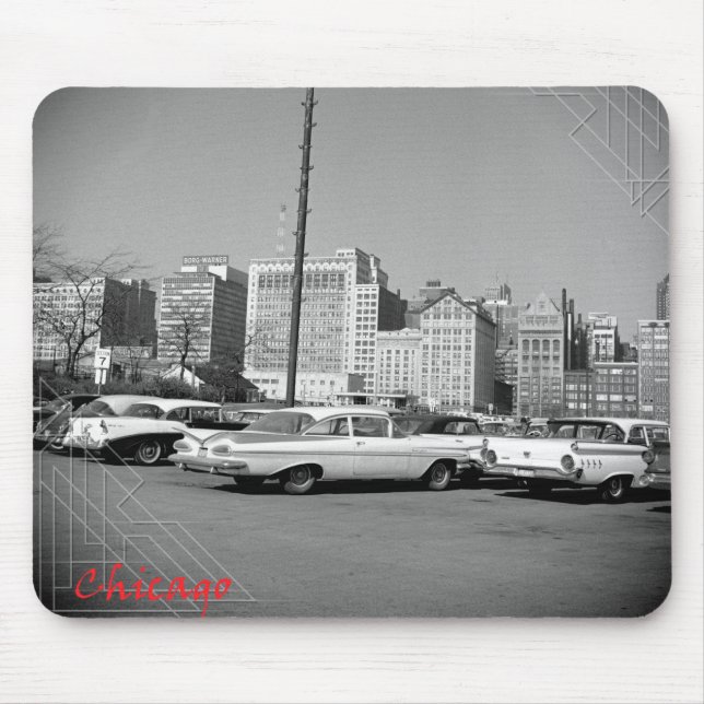 Mousepad Chicago 1964 Skyline e Lindos Carros Tailandeses (Frente)