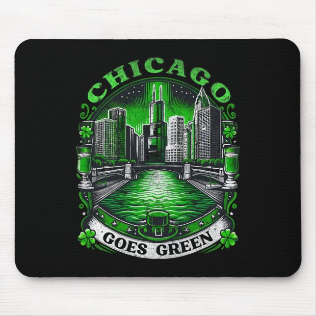 Mousepad Chicago fica verde no dia de São Patrício _1  (Frente)