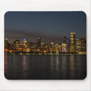 Mousepad Chicago Night Cityscape