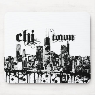 Mousepad Chicago "qui-cidade" pôr sobre para sua cidade