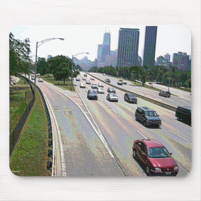 Mousepad Chicago Traffic em Sandstone (Frente)