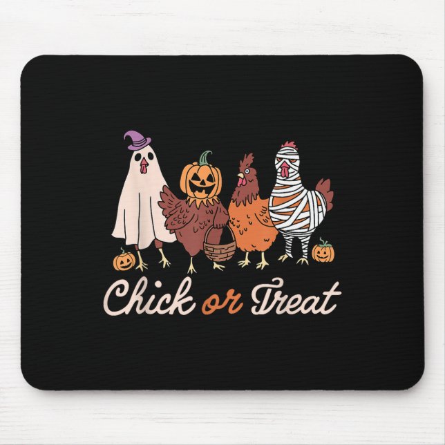 Mousepad Chick Or Treat Halloween Witch Soky Chicken  (Frente)