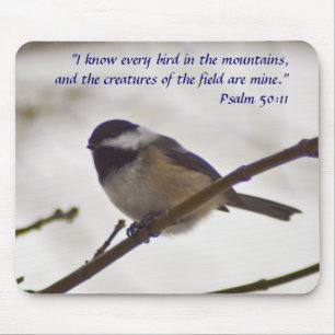 Mousepad Chickadee em um galho