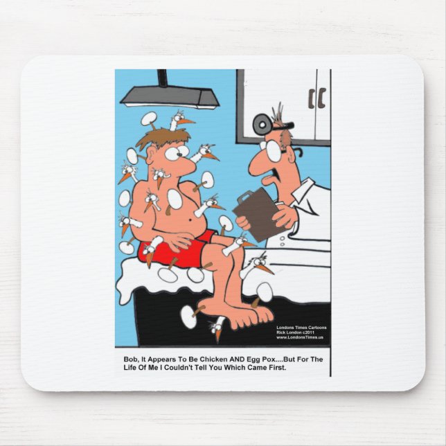 Mousepad Chicken & Egg Pox Funny Medical Gifts & Cards (Frente)