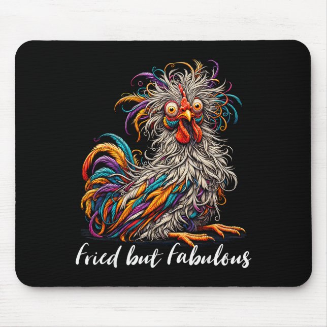 Mousepad Chicken Funny Fried But Fabulous Graphic Women Chi (Frente)