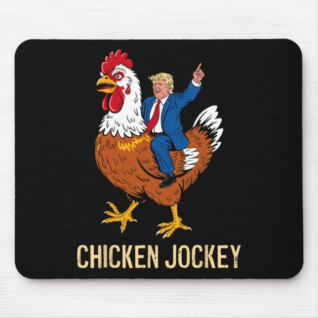 Mousepad Chicken Jockey Trump Engraçado Memória 9 (Frente)