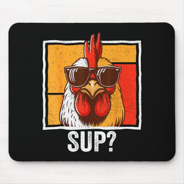 Mousepad Chicken Sungles Animal Farm Funny For Farmer Men W (Frente)
