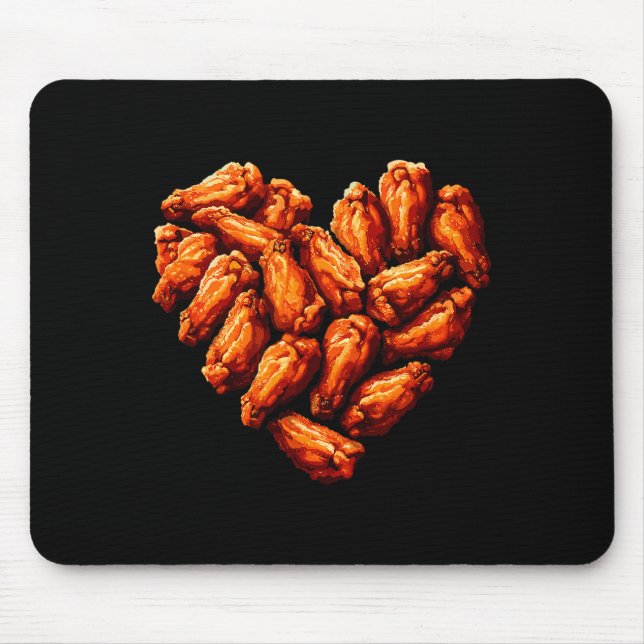 Mousepad Chicken Wings Are My Valentine Heart Funny Valenti (Frente)