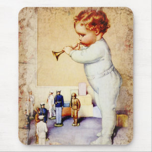 Mousepad Chifre de sopro do bebé do Redhead aos soldados